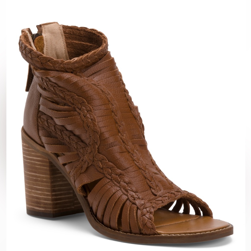 DINGO Women’s Jeezy Handmade Mexican Leather Open Toe Heeled Sandals NWT